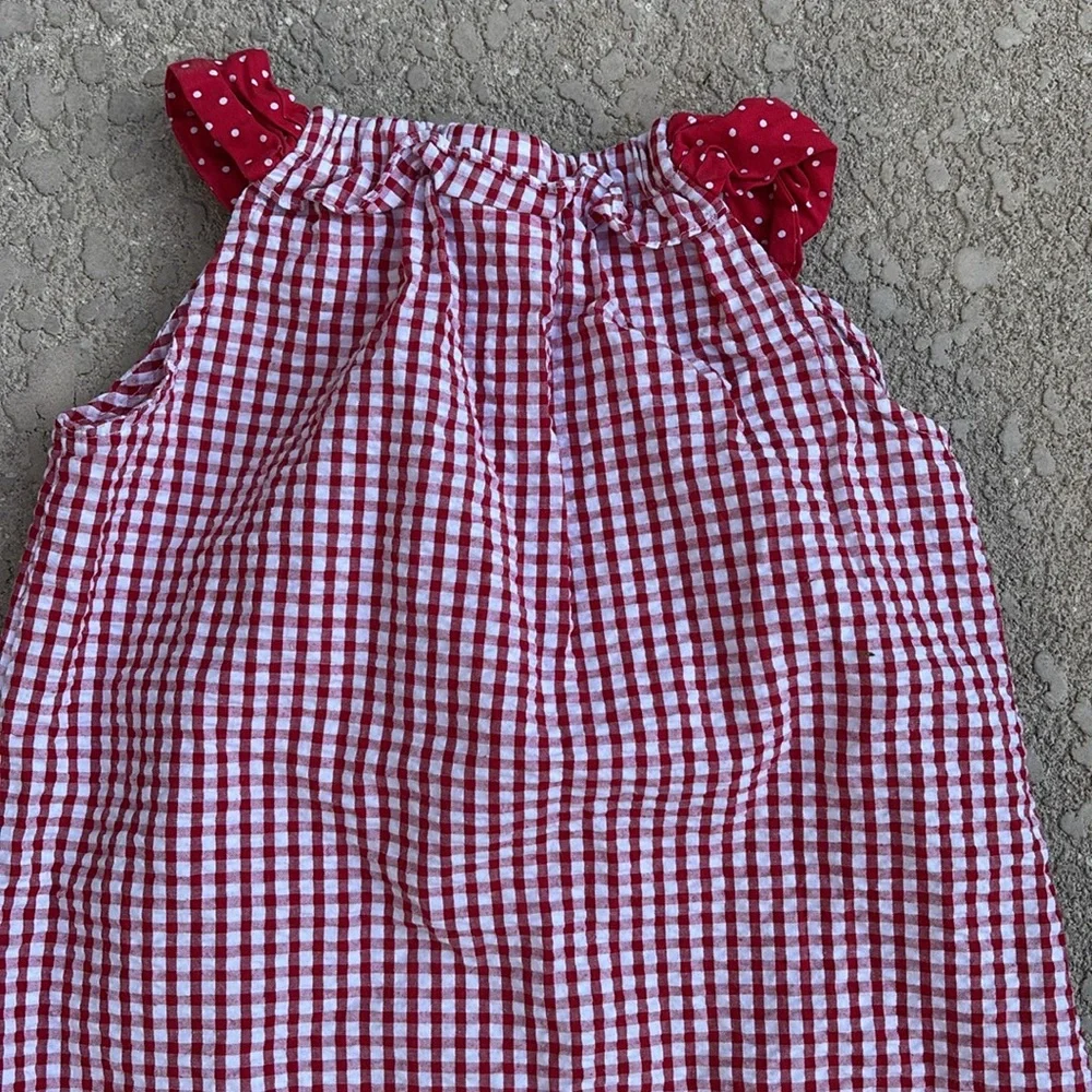 Emily Rose  Seersucker Sundress Strawberry Plaid Red Girls Size 6 Summer